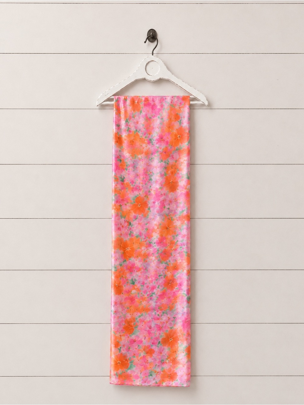 H&M Pink Orange Floral Print Scarf